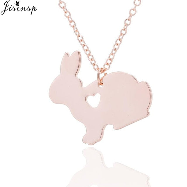Jisensp Lovely Animal Rabbit Charm Necklace Bunny Pendants Necklaces for Women Animal Jewelry Necklace Party Gifts bijoux