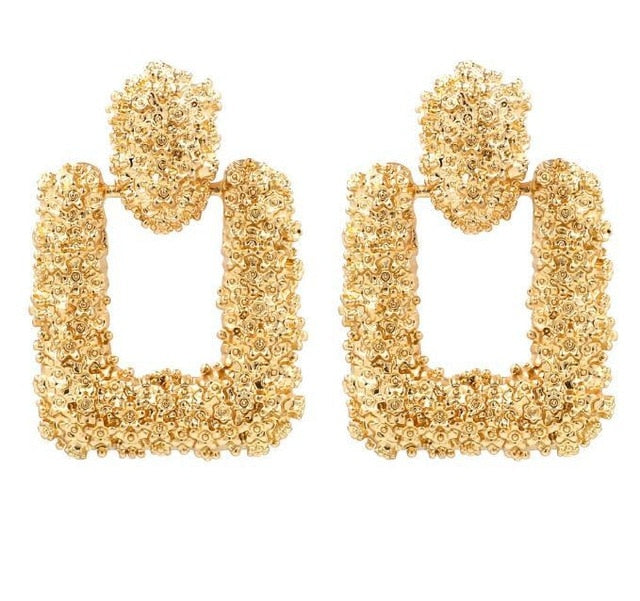 2019 New Fashion Stud Earrings For Women Golden Color Round Ball Geometric Earrings For Party Wedding Gift Wholesale Ear Jewelry