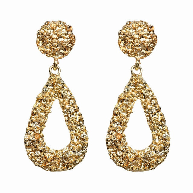 2019 New Fashion Stud Earrings For Women Golden Color Round Ball Geometric Earrings For Party Wedding Gift Wholesale Ear Jewelry