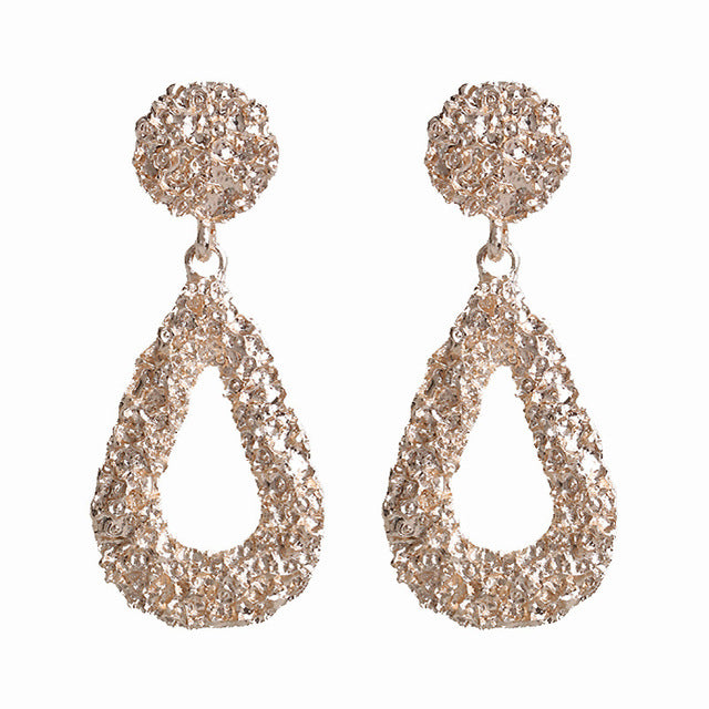 2019 New Fashion Stud Earrings For Women Golden Color Round Ball Geometric Earrings For Party Wedding Gift Wholesale Ear Jewelry