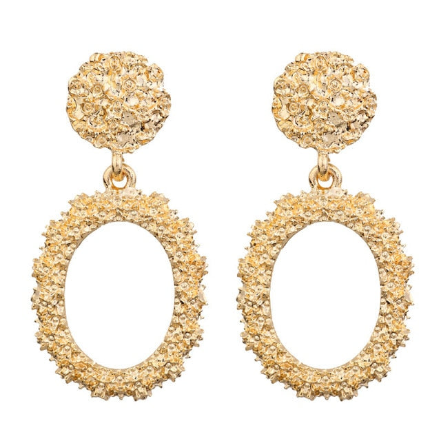 2019 New Fashion Stud Earrings For Women Golden Color Round Ball Geometric Earrings For Party Wedding Gift Wholesale Ear Jewelry