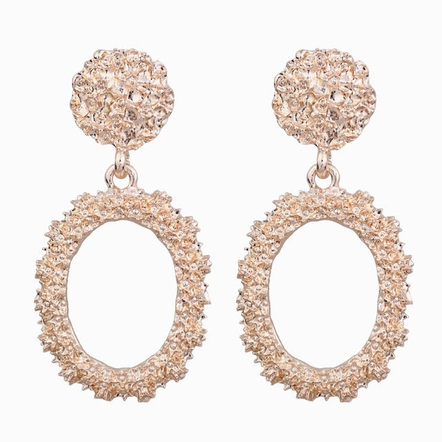2019 New Fashion Stud Earrings For Women Golden Color Round Ball Geometric Earrings For Party Wedding Gift Wholesale Ear Jewelry