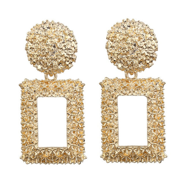 2019 New Fashion Stud Earrings For Women Golden Color Round Ball Geometric Earrings For Party Wedding Gift Wholesale Ear Jewelry