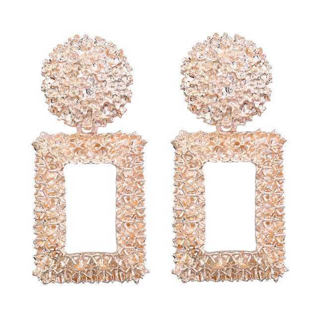2019 New Fashion Stud Earrings For Women Golden Color Round Ball Geometric Earrings For Party Wedding Gift Wholesale Ear Jewelry