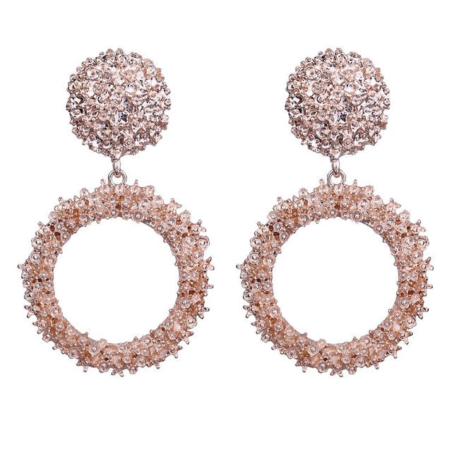 2019 New Fashion Stud Earrings For Women Golden Color Round Ball Geometric Earrings For Party Wedding Gift Wholesale Ear Jewelry