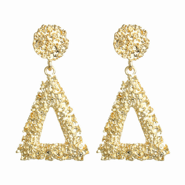 2019 New Fashion Stud Earrings For Women Golden Color Round Ball Geometric Earrings For Party Wedding Gift Wholesale Ear Jewelry