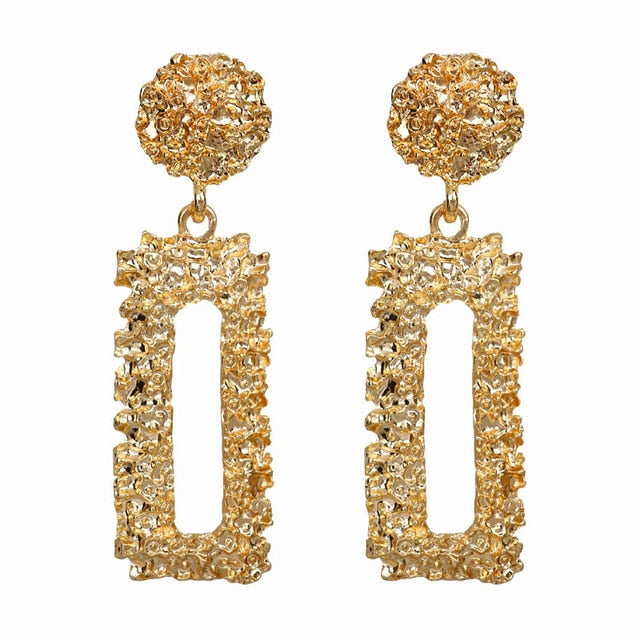 2019 New Fashion Stud Earrings For Women Golden Color Round Ball Geometric Earrings For Party Wedding Gift Wholesale Ear Jewelry