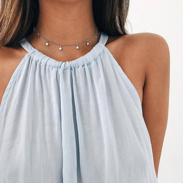 2019 New Boho Women chocker neck Chain star choker Necklace collana Kolye Bijoux Collares Mujer gargantilha Collier Femme