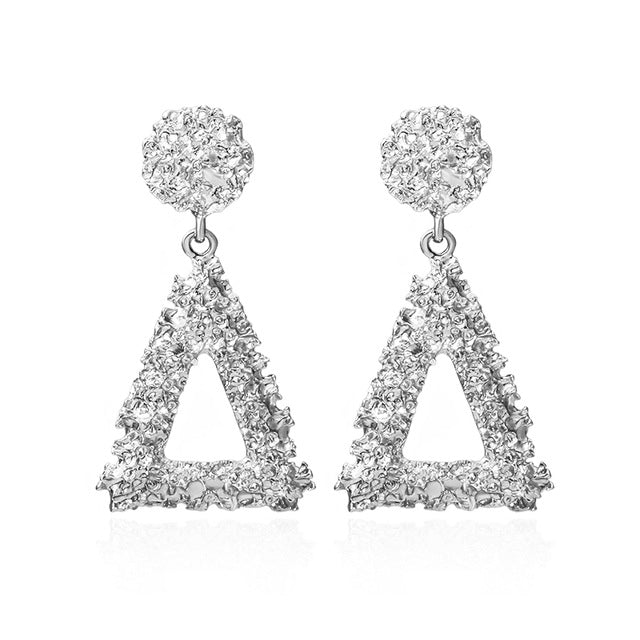 BICUX New Fashion Round Dangle Drop Korean Earrings For Women Geometric Round Heart Gold Earring Wedding Jewelry