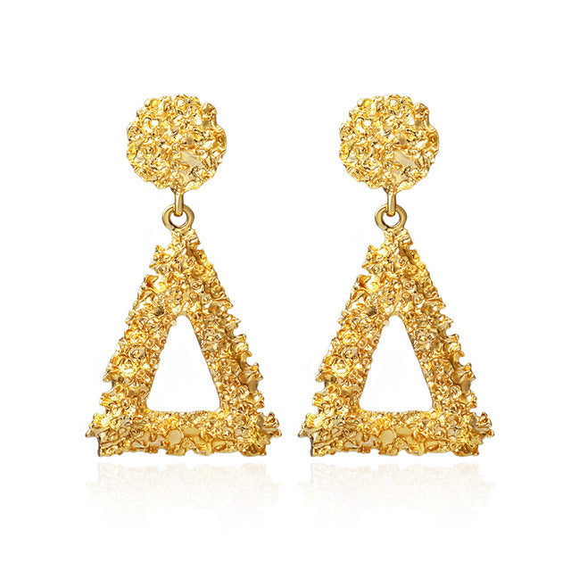 BICUX New Fashion Round Dangle Drop Korean Earrings For Women Geometric Round Heart Gold Earring Wedding Jewelry
