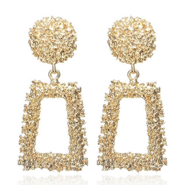2019 New Fashion Stud Earrings For Women Golden Color Round Ball Geometric Earrings For Party Wedding Gift Wholesale Ear Jewelry