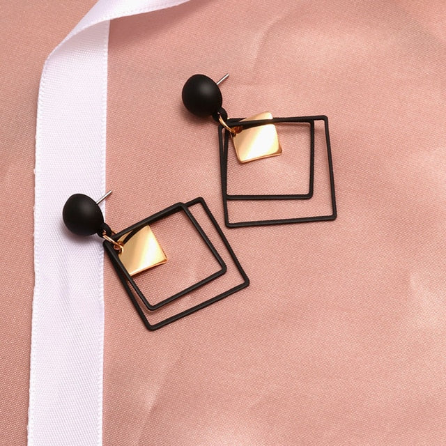 X&P New Fashion Round Dangle Drop Korean Earrings For Women Geometric Round Heart Gold Earring Wedding 2019 kolczyki Jewelry