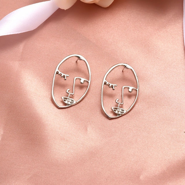 X&P New Fashion Round Dangle Drop Korean Earrings For Women Geometric Round Heart Gold Earring Wedding 2019 kolczyki Jewelry
