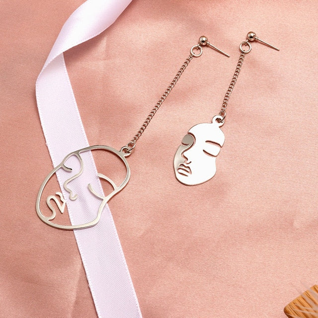 X&P New Fashion Round Dangle Drop Korean Earrings For Women Geometric Round Heart Gold Earring Wedding 2019 kolczyki Jewelry