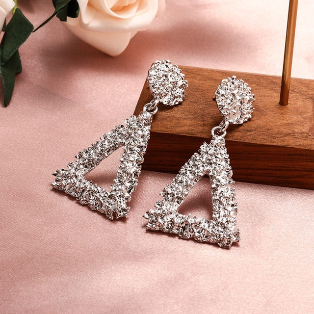 X&P New Fashion Round Dangle Drop Korean Earrings For Women Geometric Round Heart Gold Earring Wedding 2019 kolczyki Jewelry