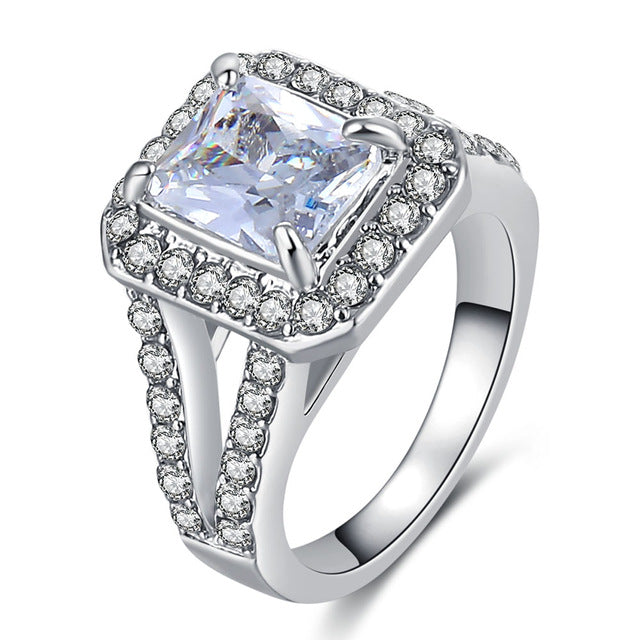 Ailend accepts custom jewelry crystal ring set European and American inlaid rhinestone fashion pair ring female party gift