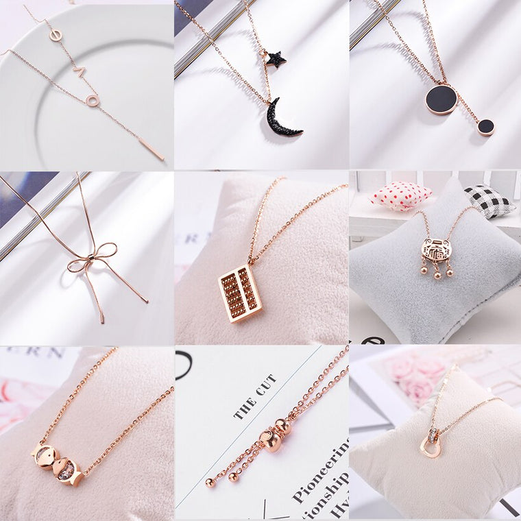 Necklace women Necklaces Clavicle Pendant collares  2019 Fashion Jewelry Rose Gold Statement Pendant