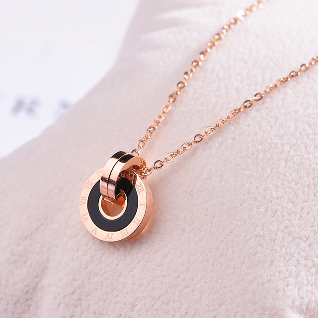 Necklace women Necklaces Clavicle Pendant collares  2019 Fashion Jewelry Rose Gold Statement Pendant