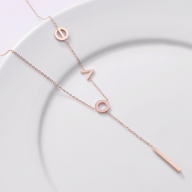 Necklace women Necklaces Clavicle Pendant collares  2019 Fashion Jewelry Rose Gold Statement Pendant