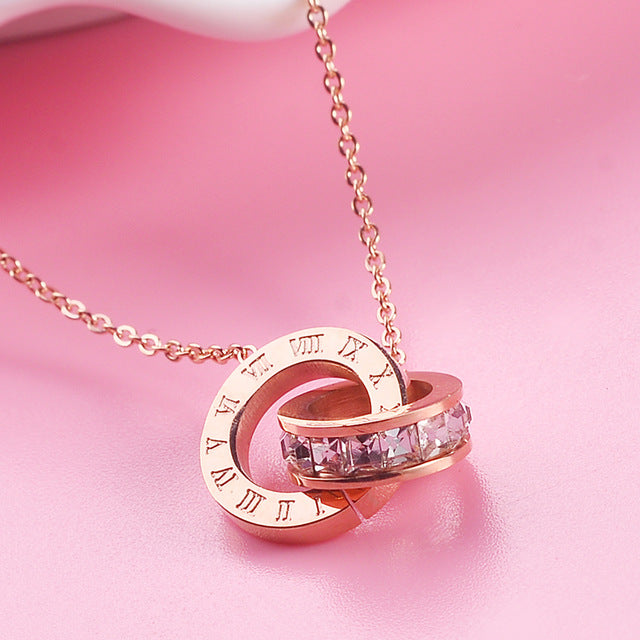 Necklace women Necklaces Clavicle Pendant collares  2019 Fashion Jewelry Rose Gold Statement Pendant