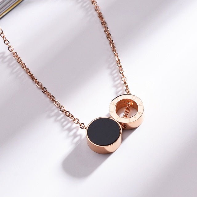 Necklace women Necklaces Clavicle Pendant collares  2019 Fashion Jewelry Rose Gold Statement Pendant