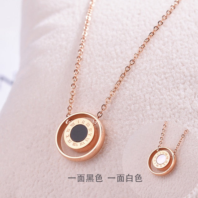 Necklace women Necklaces Clavicle Pendant collares  2019 Fashion Jewelry Rose Gold Statement Pendant