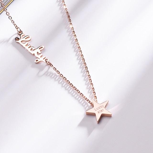 Necklace women Necklaces Clavicle Pendant collares  2019 Fashion Jewelry Rose Gold Statement Pendant