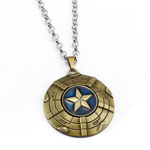 4 colors Captain America Necklace The Avengers Rotatable Pendant Fashion Stainless Steel Necklaces Gift Jewelry Accessories