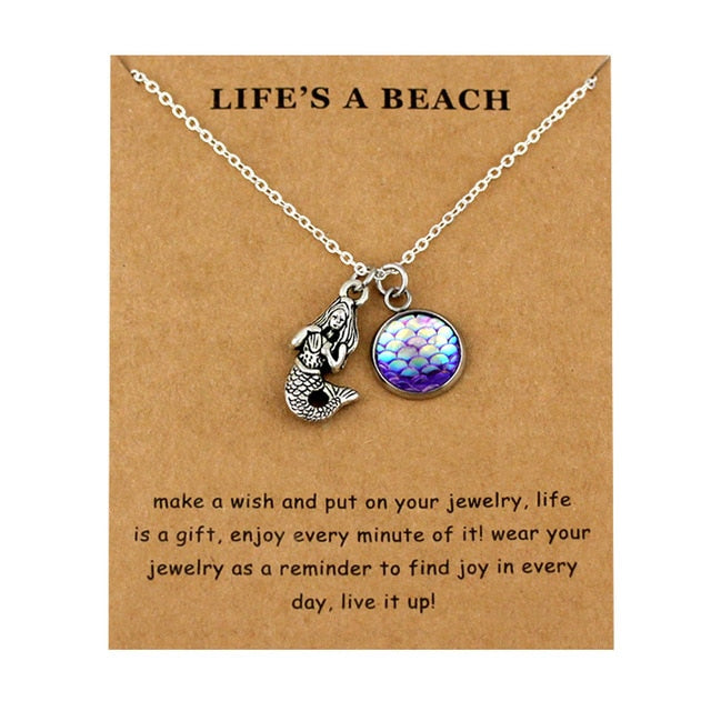 Honeycomb Bee Necklaces Waves Beach Sea Turtle Tortoise Pendants Women Men Girl Unisex Trendy Fashion Jewelry Christmas Gift