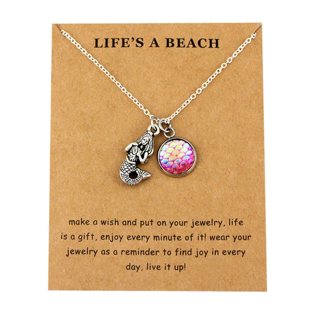 Honeycomb Bee Necklaces Waves Beach Sea Turtle Tortoise Pendants Women Men Girl Unisex Trendy Fashion Jewelry Christmas Gift
