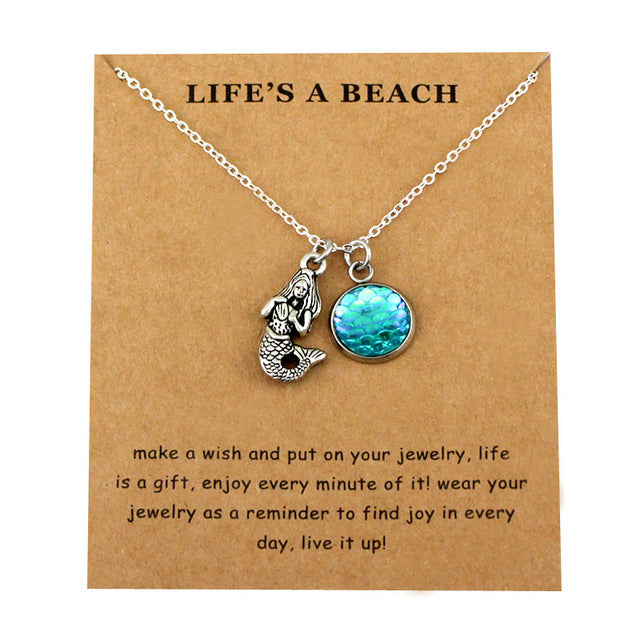 Honeycomb Bee Necklaces Waves Beach Sea Turtle Tortoise Pendants Women Men Girl Unisex Trendy Fashion Jewelry Christmas Gift