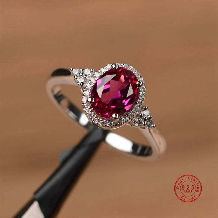 HOT 925 Sterling Silver Sparkling Red Heart Stackable Ring Micro Pave Crystal CZ for Women Valentine's Day Gift Fashion Jewelry